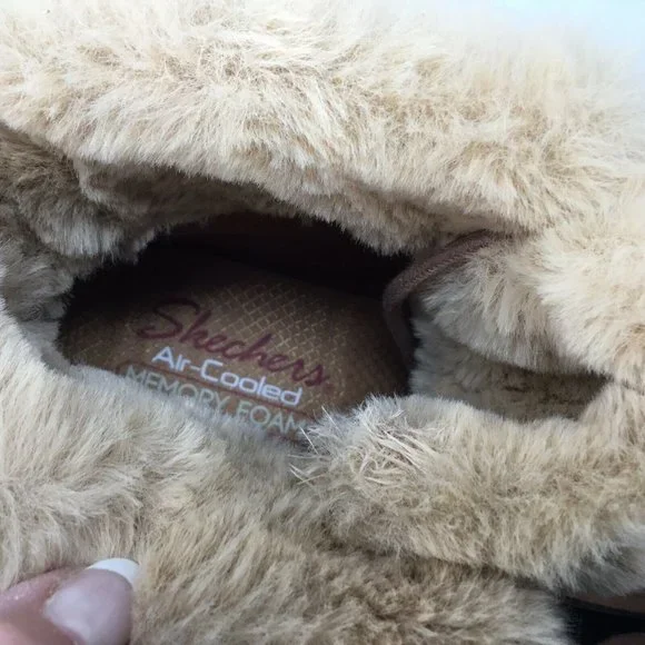 Skechers NIB Elm Cold Day Boots Booties Women's Size 8.5 Brown Faux Fur Lace Up - Picture 5 of 9